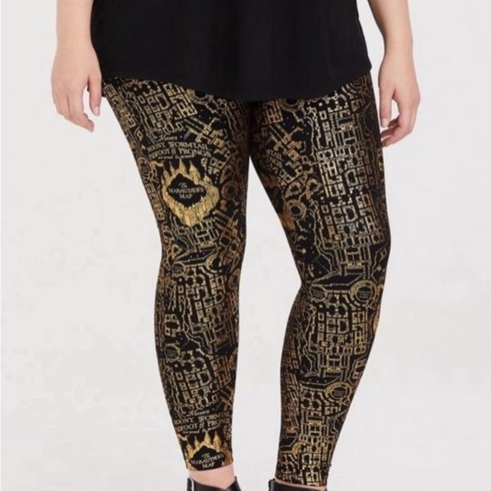 Torrid Harry Potter Marauder’s Map Leggings Size 3X Wizarding World